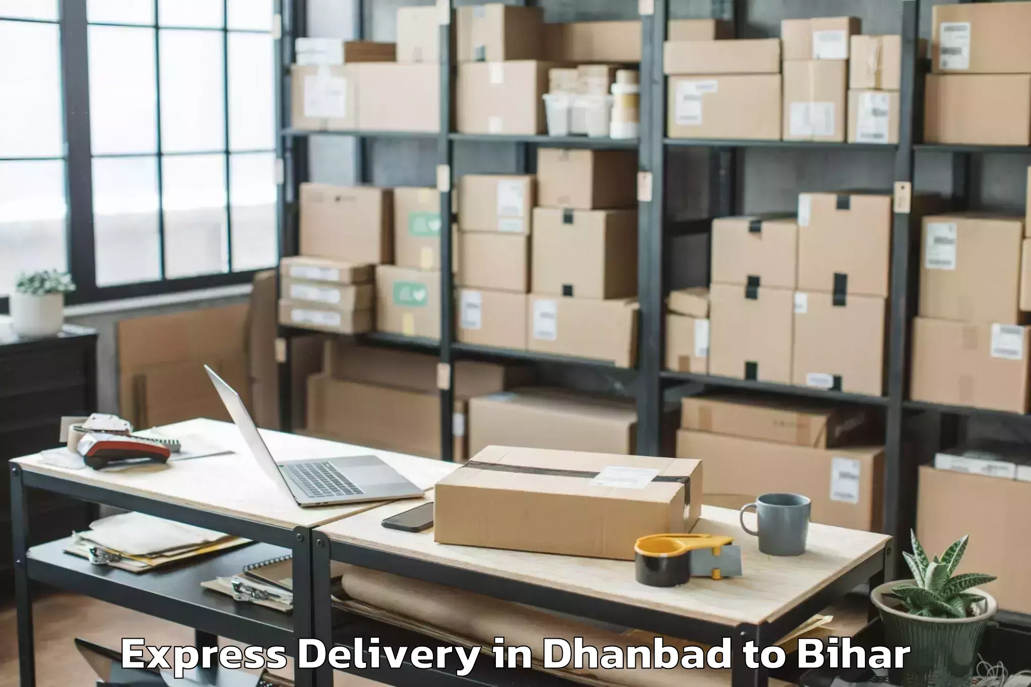 Professional Dhanbad to Lauriya Express Delivery